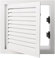 Crezone 11.65x11.65 Inch White Aluminum Drywall Access Panel with Push-Button Latch, Vent & Insect Screen - 10x10 Opening