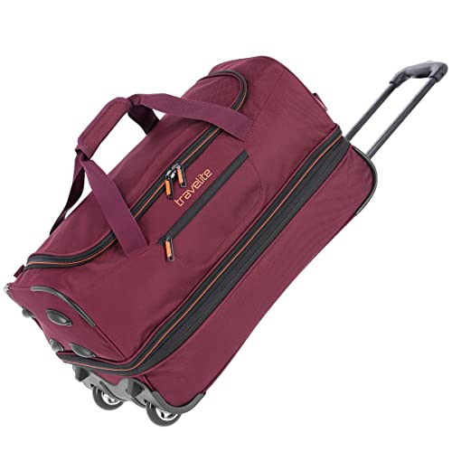travelite trolley sac de voyage à roulettes moyen, extensible, BASICS, sac souple à roulettes avec soufflet d'extension, 55 cm, 51 - 64 litres