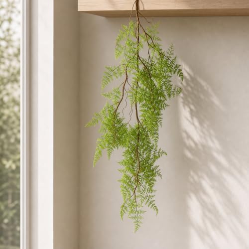 Helecho artificial de 100 cm verde claro para decorar rincones sin luz natural 3