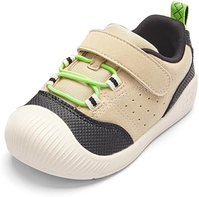 Balabala Girls Boys Toddler Sneakers Wide Toe Box Walking Shoes Khaki