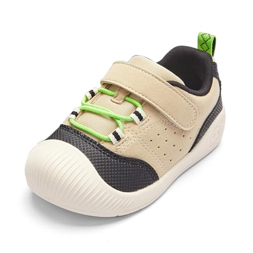Balabala Girls Boys Toddler Sneakers Wide Toe Box Walking Shoes Khaki