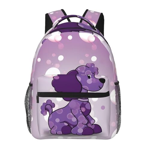 Sac à dos voyage ordinateur portable caniche violet protège votre pc du choc