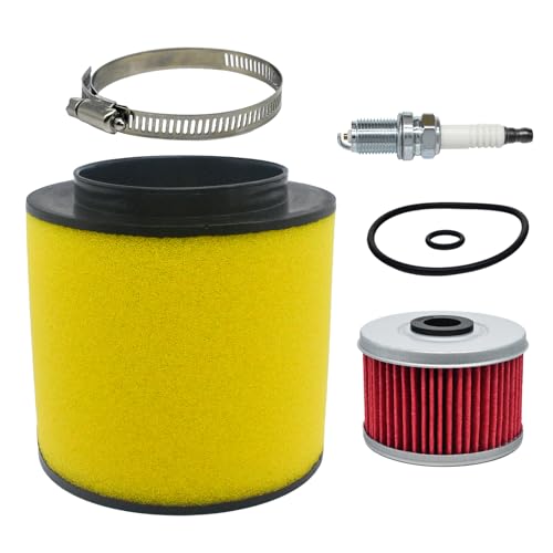 Eamonhigh 17254-HN1-000 Foreman 500 Air & Oil Filter Replacement for Honda Rubicon 500 TRX500F TRX500FA TRX500FM Rancher 420 TRX420 2014-2016 Rincon 650 TRX650FA Sportrax 400 with Spark Plug