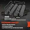 LS Smooth Cast Aluminum Valve Covers with Coil Mounts and Covers Compatible with Che-vy Small Block SB V8 293 325 376 427, Black