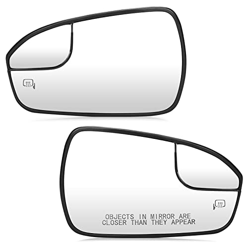 Passenger and Drive Side View Heated Mirror Glass Set for 2013 2014 2015 2016 2017 2018 2019 2020 Ford Fusion, Side View Heated Convex Mirror with Blind Spot Rear Holder