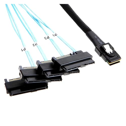 Cable adaptador S/AS 36P SFF-8087 a SFF-8482 S/AS 29+15P 0.5m miniatura 4