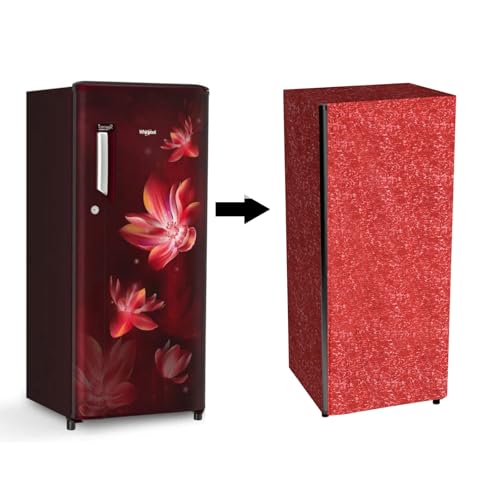 Image of Durable Fridge Cover Single Door 180 to 220 Litre Easy to Clean Dustproof and Waterproof Printed Refrigerator Cover 150x60 cm