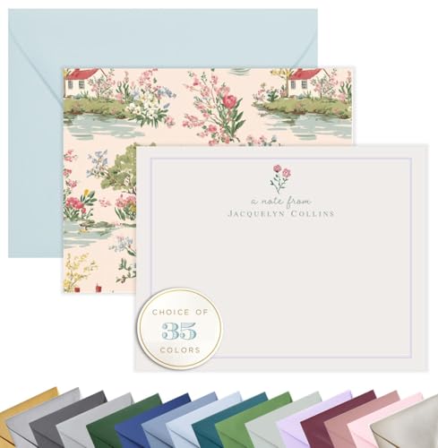 Personalized Stationery Note Cards with Envelopes Stationary for Women Personalized Cards with Envelopes Personalized Floral Note Cards for Women Custom Stationery Cards Floral Stationery | AS-2352
