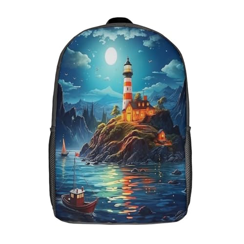 Sac à dos d'école 3D Lighthouse pour enfant de 43 cm cartable design dessin animé