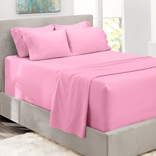 Hearth & Harbor Extra Deep Pocket Sheets - Fits Mattress 18-24 Inches Deep - Extra Deep Pocket Twin XL Sheets Sets - 4 Piece Twin XL Size Sheets - Twin XL Sheets Deep Pocket - Lilac Sheets