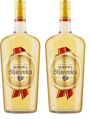 Badel Sljivovica hrvatska stara Rakija - Sliwowitz (Pflaumenbrand/Pflaumenschnaps) 0,5L (Packung mit 2)