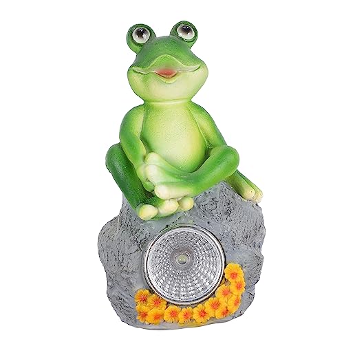 Hemoton 1Pc Solar Frog Statue Lamp Decorative Outdoor Solar Light for Garden Patio Home Unique Night Light for Landscape