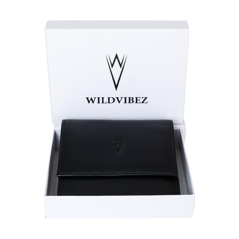 Image of WILDVIBEZ Black & red Leather Women Wallet | RFID Blocking Ladies Purse | Ultra Strong Stitching | 4 Card Slots I Lightweight I mini Wallet Women Leather | 6 Months Warranty (Pack of 2)