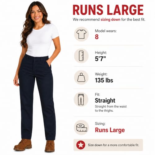Women's Flex Original Fit Work Pants, Black, 10 RG - image 3