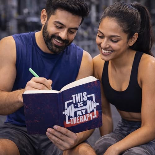 Image of Fitness Workout Journal A5 | 120 Ruled Pages | 80 GSM Paper | Gym & Goal Tracking Notebook | Rounded Corners | Softcover
