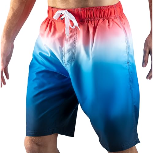 Image of Kanu Surf Men's Big Viper Extended Size Stripe Swim Trunk