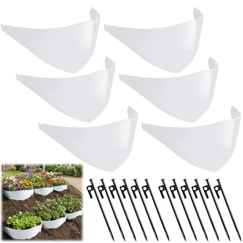 Chonway Hillside Planters for Slopes Set of 6(40" W X 16" H) with 12 Ground Stakes, PE Dirt Slopes Hillside Erosion Control, Retaining Wall Blocks Landscaping for Yard, Flower Bed