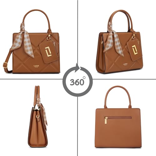 Image of Lavie Luxe Women's Quare26 Extra Large Laptop Satchel Bag | Upto 14 Inch | Satchel Handbag for Work | Ladies Purse | Stylish Shoulder Bag | Gift for Women