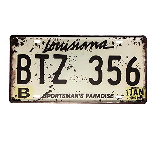 Louisiana License Plate Aluminum Novelty Car Decor License Plates 12"x6" Front of Car Decorative Retro Rusty License Plate for Men Women Car-18
