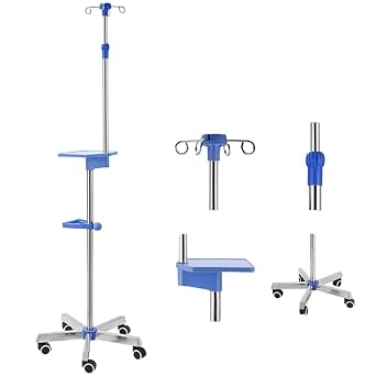 Drip Stand Garter Stand Stainless Steel Movable Height Adjustable Stability Handle Hospital/Home Care B