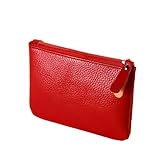  Hemasa Mini portefeuille de luxe pour femme en cuir PU rouge noir sac à main porte-monnaie porte-cartes rouge, Rouge, taille unique