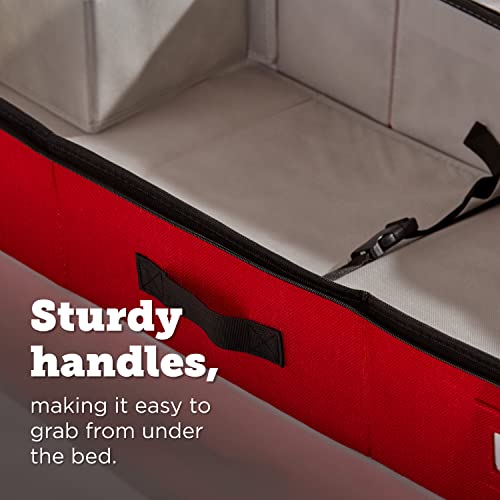 storageLAB-Wrapping-Paper-Storage-Container-with-Standalone-Ribbon-Accessories-Storage-Box-Under-Bed-Gift-Wrap-and-Bag-Organizer-Fits-40-Inch-Long-Rolls-Red