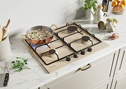 Candy CHW6BRAV4WGT Plateau de cuisson à gaz 4 feux ligne classique grilles émaillées soupape de sécurité GPL et méthane 59 5 - vue 6