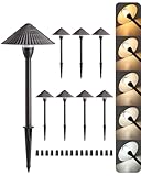 EDISHINE Low Voltage Landscape Lighting, 2700K-5000K 5CCT LED Pathway Lights Wired, 12V AC/DC 3W 160LM Die-Cast Aluminum Waterproof Outdoor Landscape Path Lights for Sidewalk Garden Yard, 8 Pack