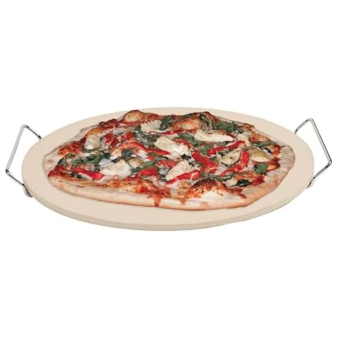 Pizzacraft Ceramic Pizza Stone with Wire Frame Cover