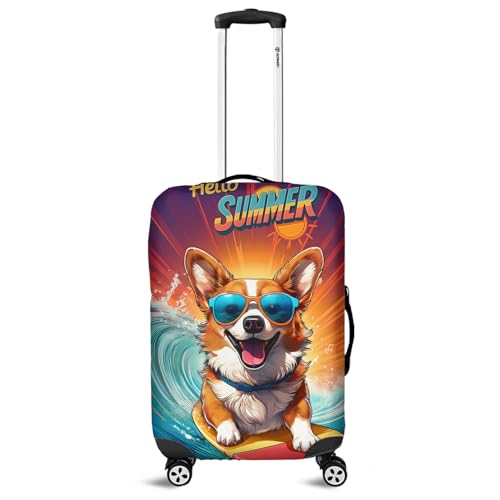 Retro Surfing Dog in Cool Sunglasses Hello Summer Waves Travel Accessories