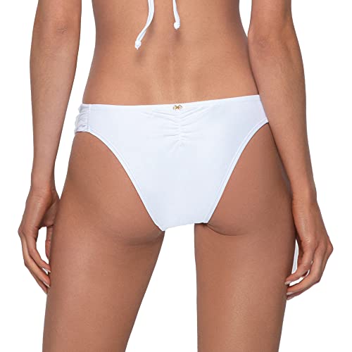 Pq Swim Women's Water Lily Lace Fanned Bikini Bottoms - Low Rise, Cheeky Coverage - Teeny, Small #TOP3