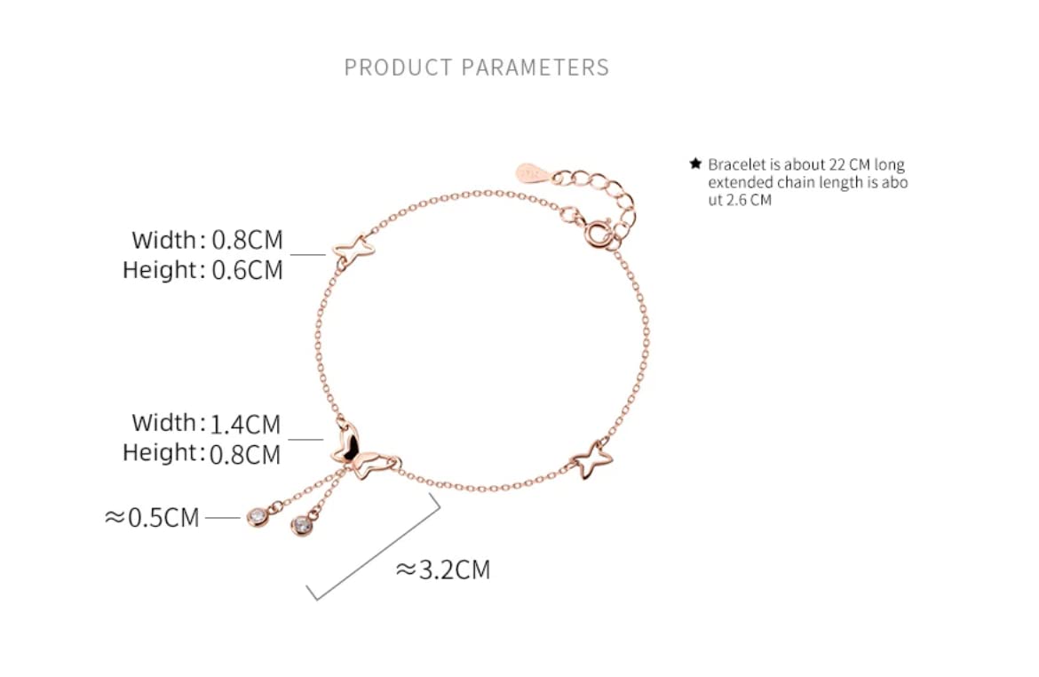 Tobillera Con Borlas De Mariposa Bonita De Circón Radiante Para Mujer, Tobillera Ajustable De Plata De Ley 925, Joyería Fina De Insectos