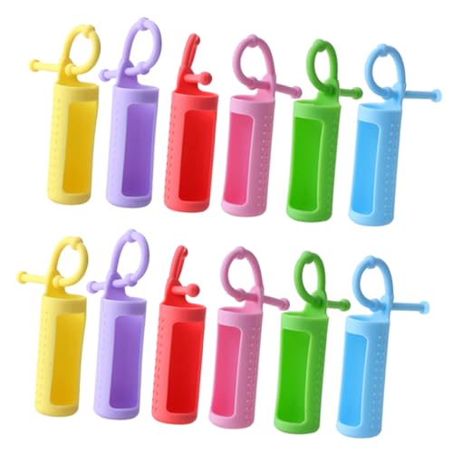 PACKOVE 12pezzi Copertura in Silicone Per Vasetto Di Olio Essenziale Copertura Protettiva Per Bottiglia Forniture Per Negozi