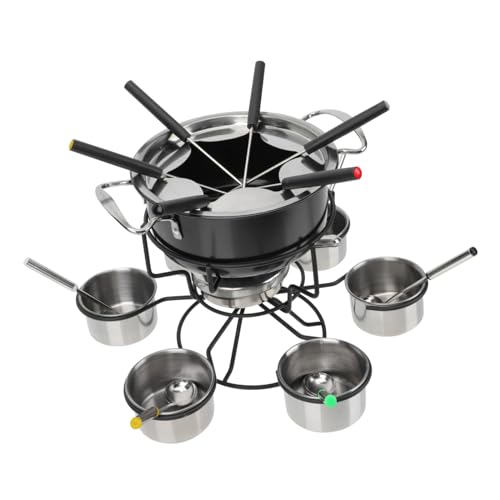 LABRIMP 1 Ensemble Fondue Inoxydable Portable Casserole à Fondue pour Fromage Réchaud Sécurisé pour Cuisine