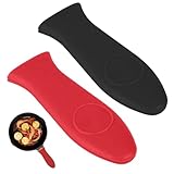 2 Piezas Soporte de Silicona para Mango Caliente, Soportes de Silicona Fundas Agarradera de Resistentes al Calor, Cubiertas de Asa de Sartén Empuñaduras, para Ollas de Hierro Fundido, Sartenes