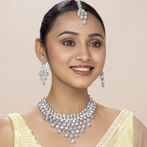 Image of Peora Ethnic Traditional Kundan Bridal Jewellery Set Gift for Women