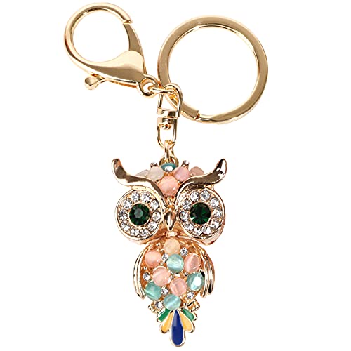 AIXIANG Owl Cute Key Chains For Women Opal Rhinestone Plating Keychain Purse Charm Sparkly Key Chains For Women Key Charms For Car Keys Gift For Friends
