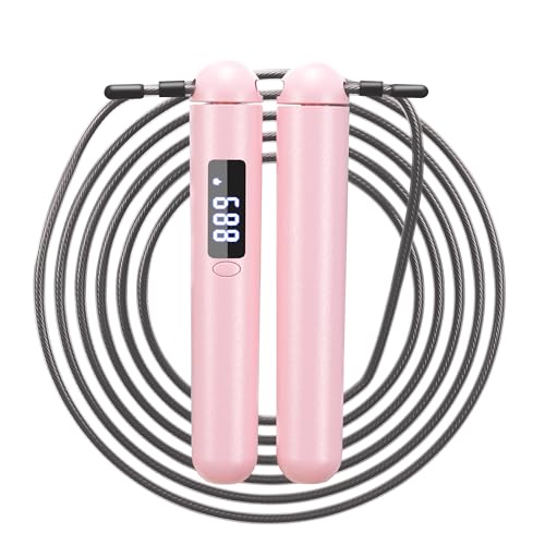 ACHDOFITS Smart Jump Rope for Women – Calorie Counter That Helps You Lose Weight | 4 Modes for Beginner to HIIT | Smooth Steel Wire, No Cutting, Type-C | Home & Cardio Workout