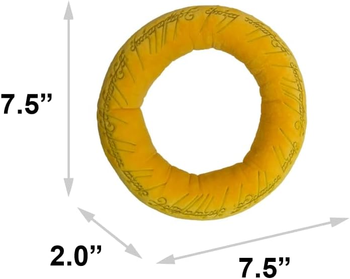 バックルダウン ザ・ロード・オブ・ザ・リング きしむぬいぐるみ 大型、中型、小型犬用、ワンリングゴールデンイエロー、5.08cm x