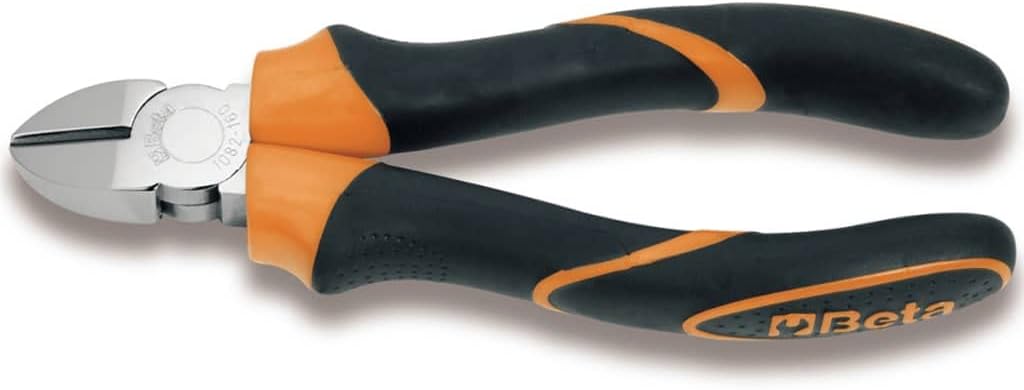 Beta 1082BM Diagonal Cutting Nippers, Bi-Material Handles, 160mm OAL , 22mm Jaw Length, 28mm Jaw Width