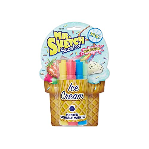 Mr.Sketch Scented Washable Marker Set 6/Pkg-Chisel Ice Cream