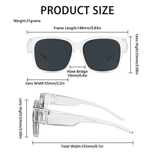 Long Keeper Oversized Wrap Around Polarized Sunglasses Women Men TR90 Square Lightweight Wear Over Prescription Glasses2