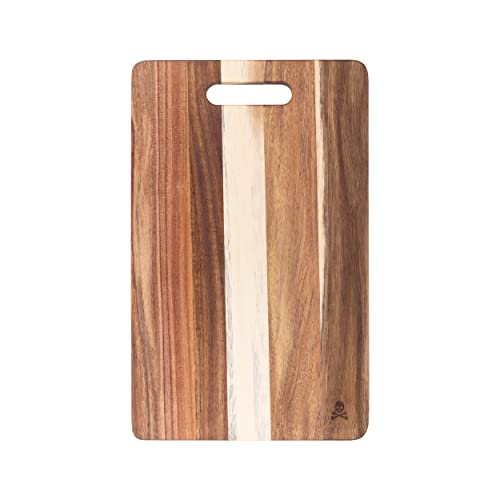 SCALPERS HOME | Tabla de Cortar con Asa para Cocina | 40 x 25 x 1.6 cm | Fabricada en 100% Madera de Acacia | Utensilios de Cocina | Con Detalle de Calavera de Scalpers | Fácil de Limpiar y Almacenar Cover