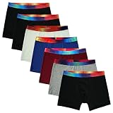 INNERSY Unterhosen Jungen mit Eingriff Boxershorts Stretch Baumwolle Weiche Retroshorts 7er Pack (164-176, Basic Mehrfarbig)