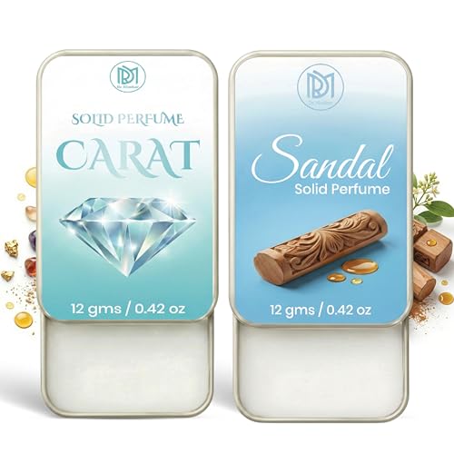 Image of Dr.Mashur Solid Perfume |sandal&Carat Alcohol Free Wax Perfume Balm, Long Lasting | Pocket Tin 12g, Pack Of 2| Non Greasy Smooth Glide, Travel Friendly Men And Women