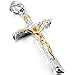 INBLUE Men's Stainless Steel Pendant Necklace Jesus Christ Crucifix Cross -with 23 Inch Chain