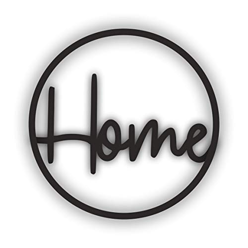 Mr. Ladele Home Deko-Anhänger Acryl schwarz Schriftzug im Ring Wandbild Türschild Dekoration Deko Wohnzimmer zu Hause zum aufhängen (Ø 20cm) Cover