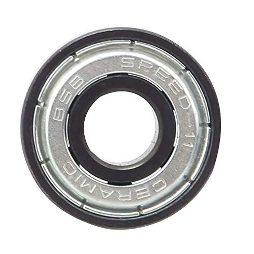 FTVOGUE Roulement à Billes en Céramique, Roulement de Patin en Céramique BSB SPEED-11 8 Mm ID 22 Mm OD 7 d'épaisseur, Retenue en Nylon Cache-poussière Simple Face, 16 Pièces avec Boîte en Fer pour