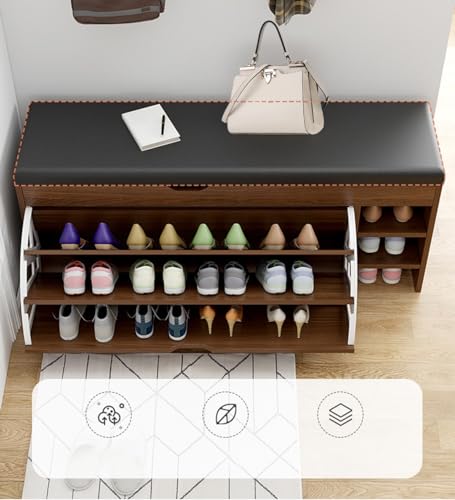 Meuble de rangement à chaussures avec banc en cuir pour une entrée ordonnée - 4