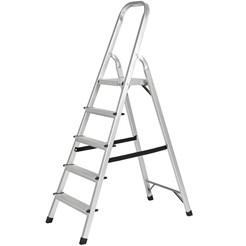 Best Choice Products 5-Step Foldable Aluminum Non-Slip Lightweight Ladder w/ 300lb Capacity